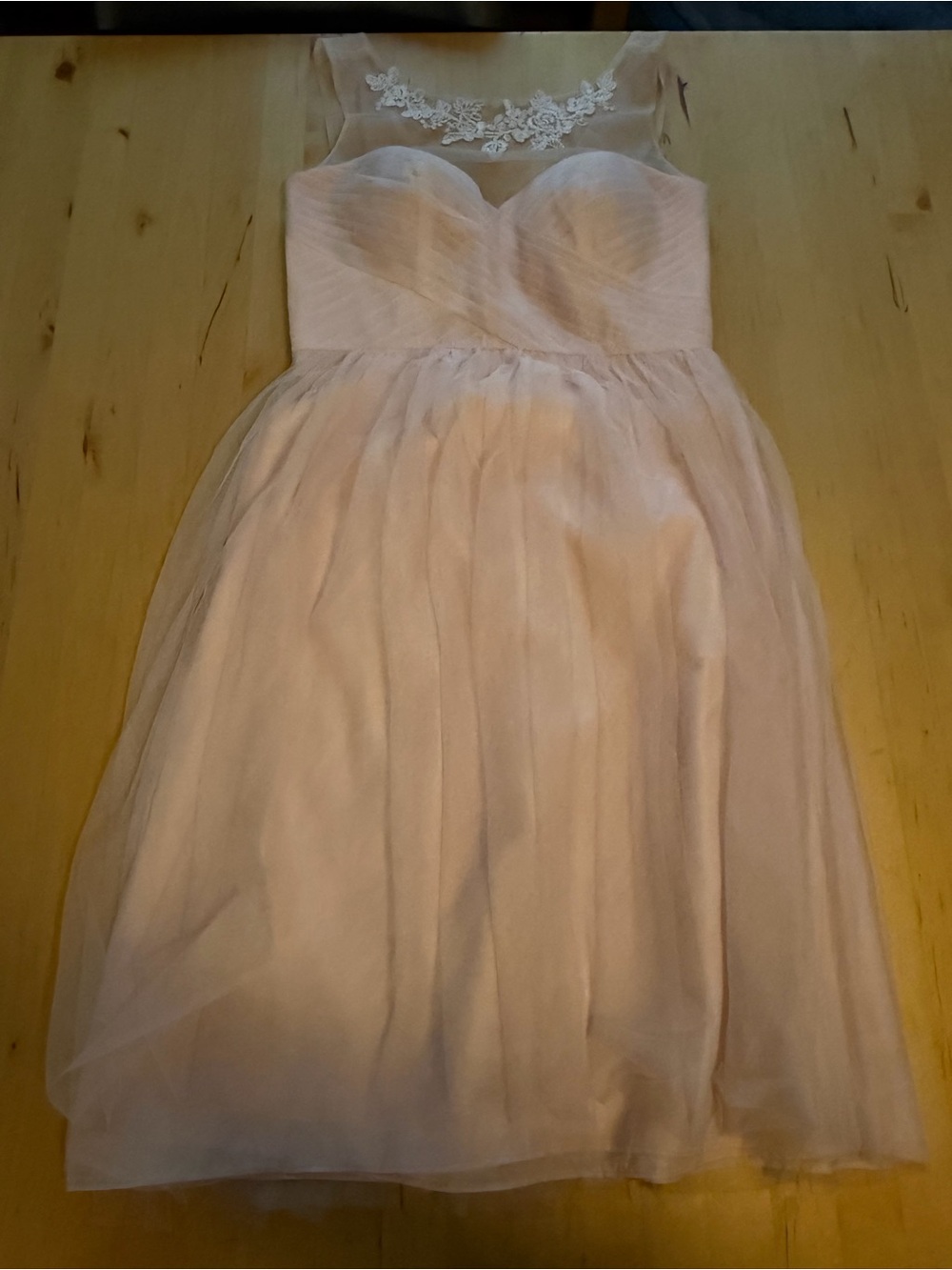 Jenny Yoo Blush Illusion Neckline Midi Dress
